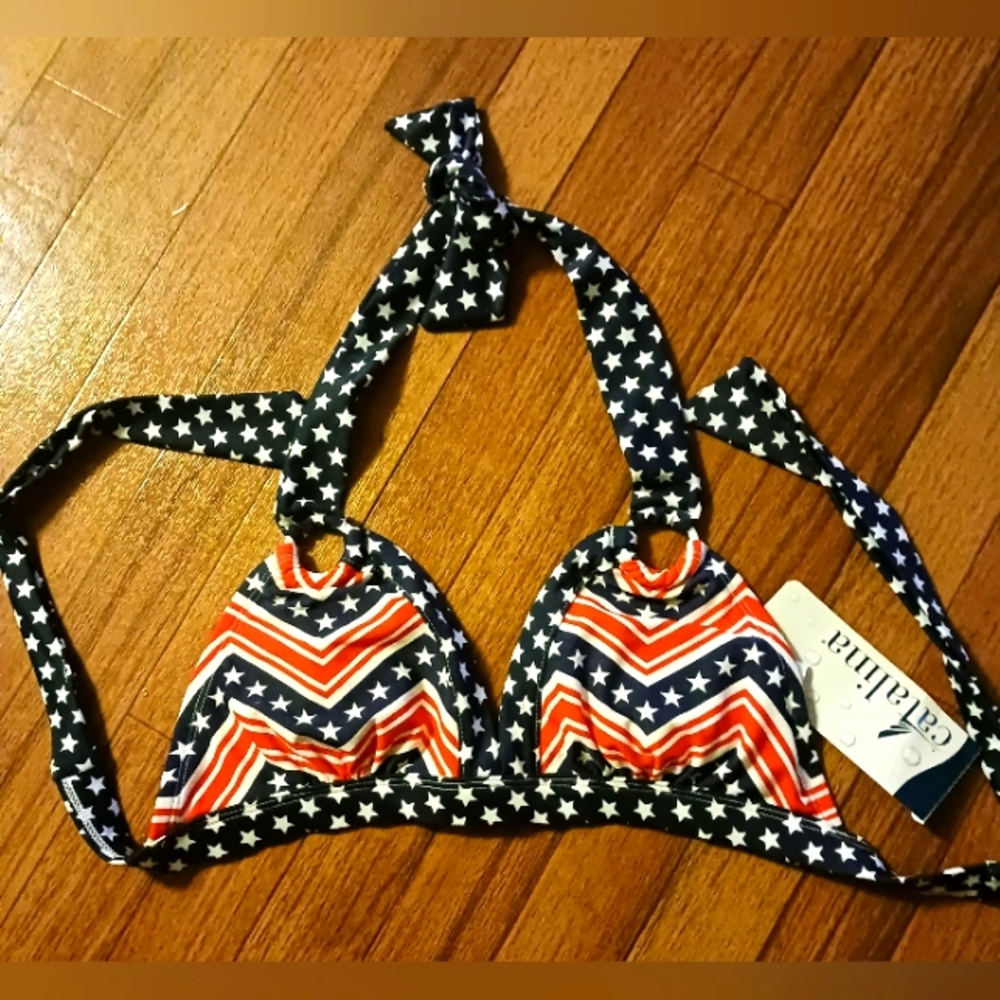 Red, white & blue bikini top Sz S nwt